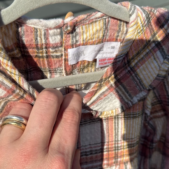 Zara 2-3 yr Plaid Long-Sleeve Kids Dress w Peter Pan collar - Picture 2 of 5